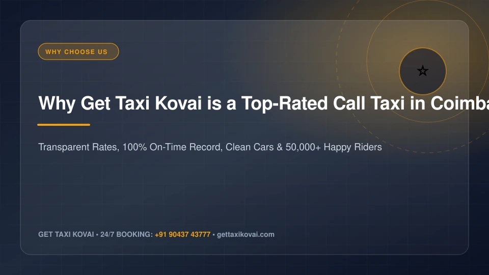 Why Get Taxi Kovai is a Top-Rated Call Taxi in Coimbatore: 10 Key Reasons